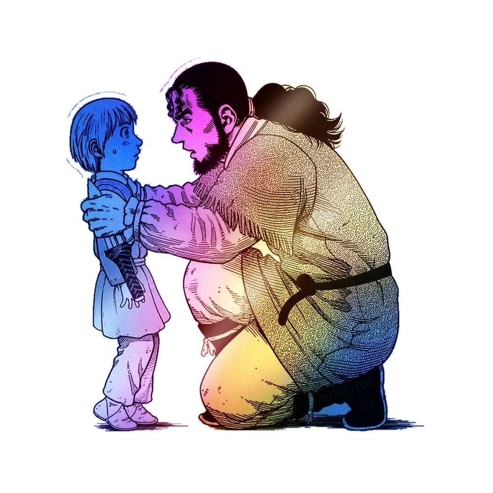 Father Daughter Sketch Holographic Stickers